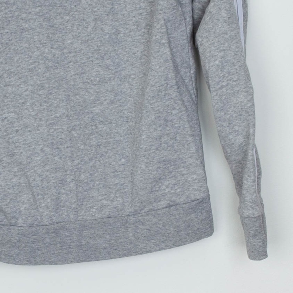 Adidas Womens Grey Full Zip Athletic Hoodie with White Stripes Size M Fleece Gym - Picture 9 of 9
